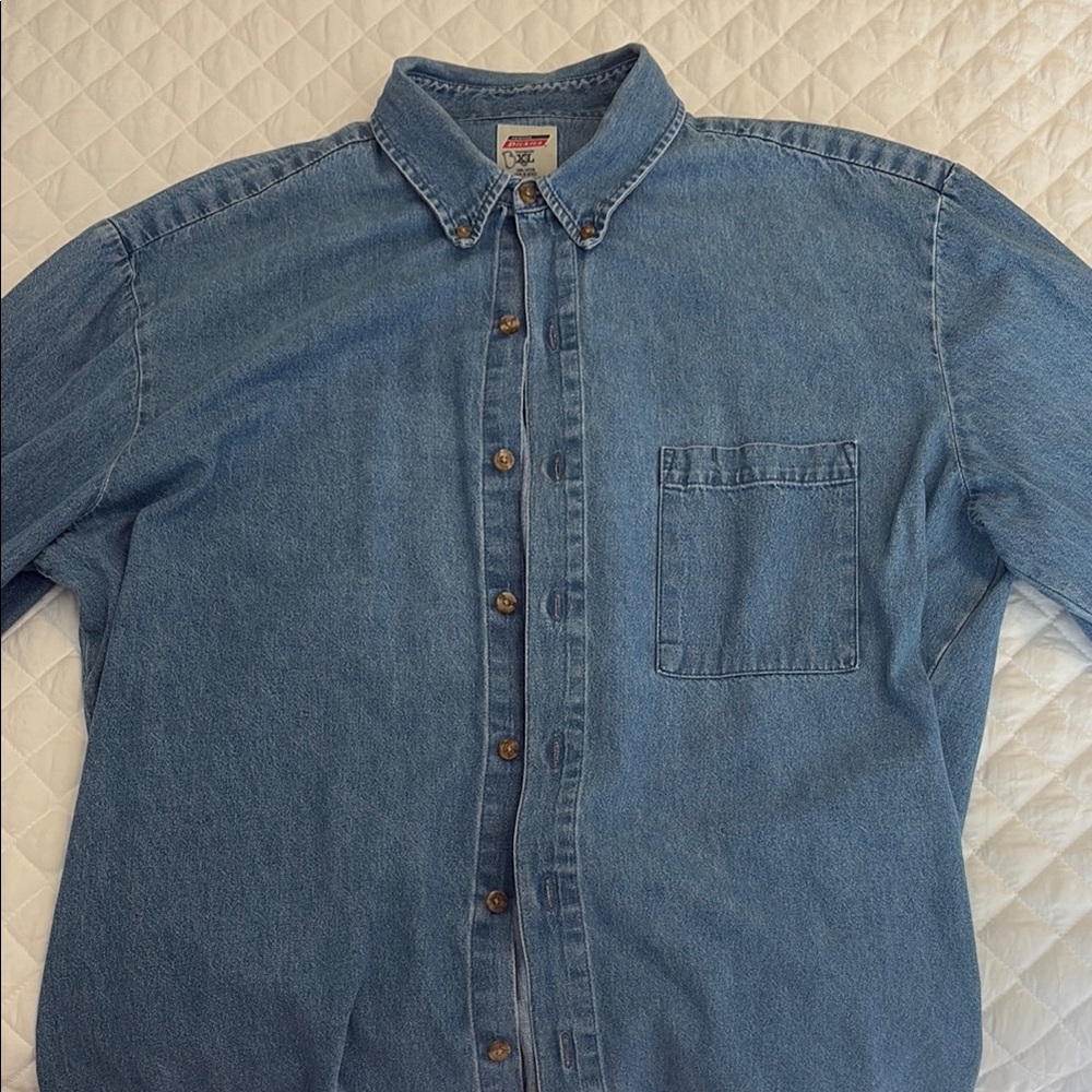 Dickies Blue Casual Button Down Shirt
